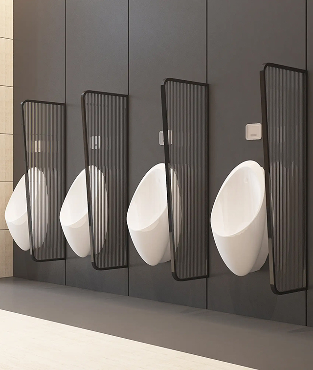 Fabric laminated glass for public toilet spacer