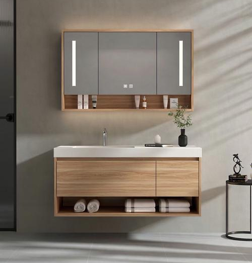 bathroom millwork and mirror