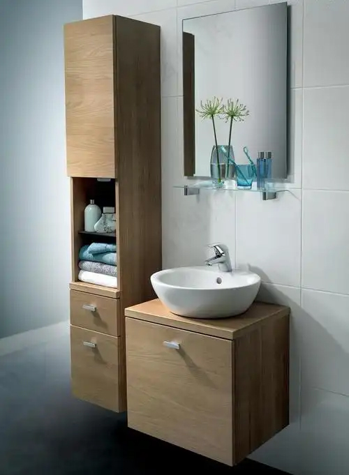 bathroom customized casegood and mirror