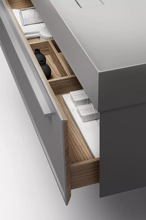 bathroom cabinet with dovetailed drawer