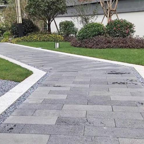 black basalt stone pathway paver