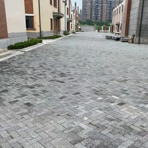 Black basalt paving stone for landscape sqaure