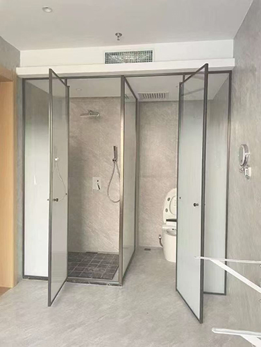 sleek frame glass shower partition