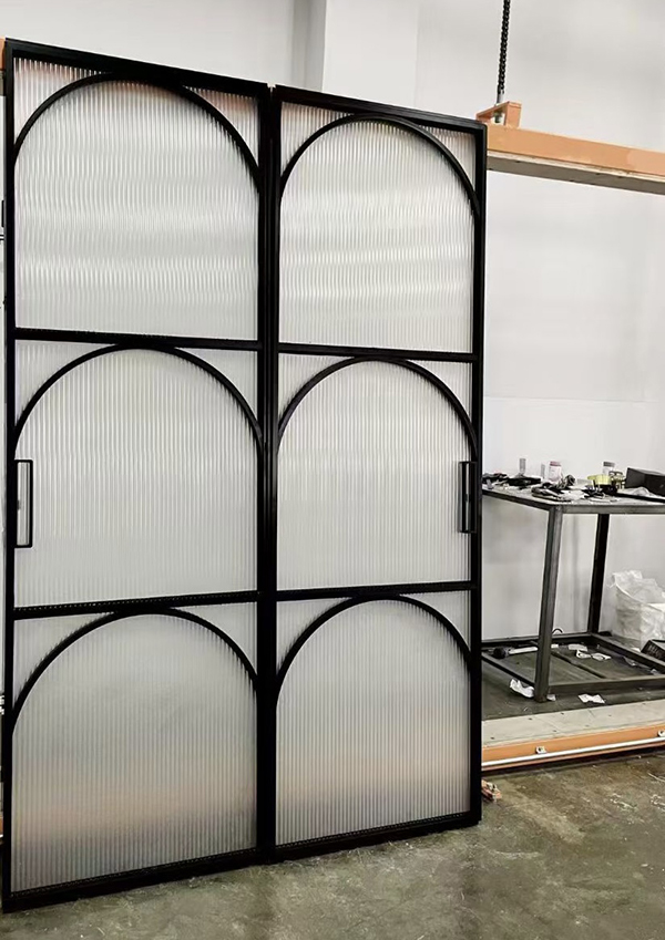 retro style aluminum glass door