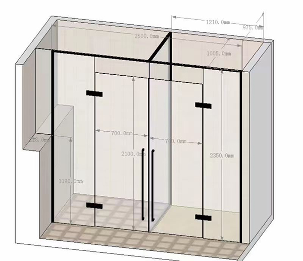 bathroom glass partition and door design