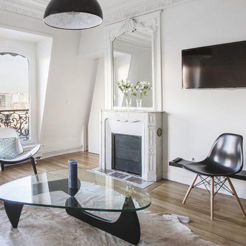 marble fireplace for apartment in paris