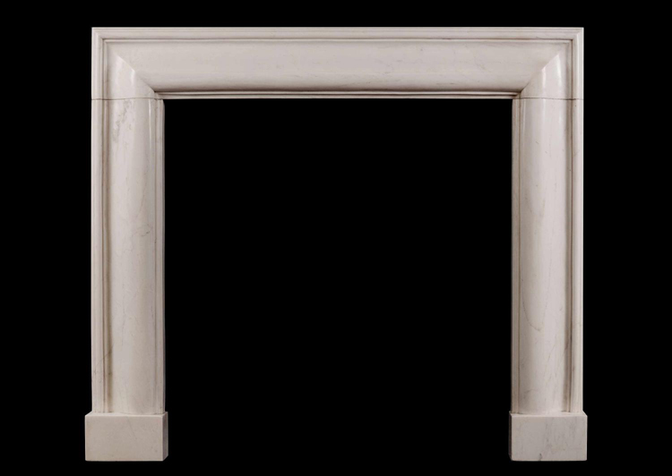 Reproduction white marble fireplace bolection fire surrounds