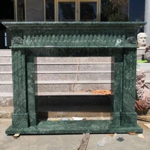 Green marble French Louis XVI marble fireplace mantel