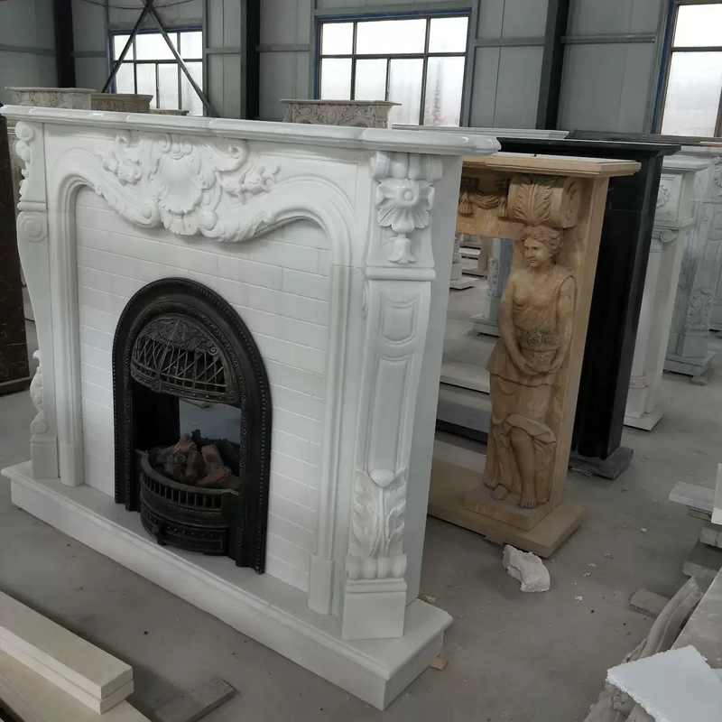 chinese marble fireplace mantel