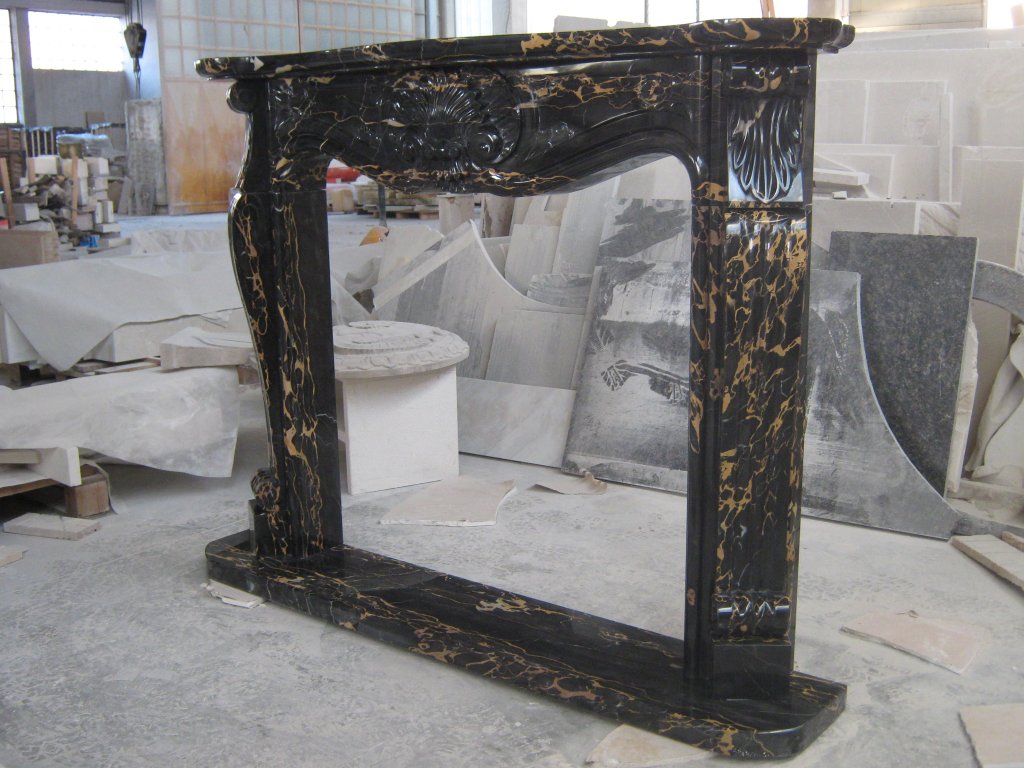 marble portoro gold fireplace mantel