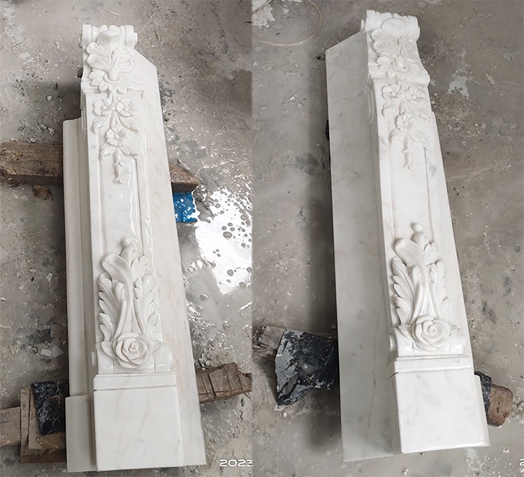 marble fireplace mantel components