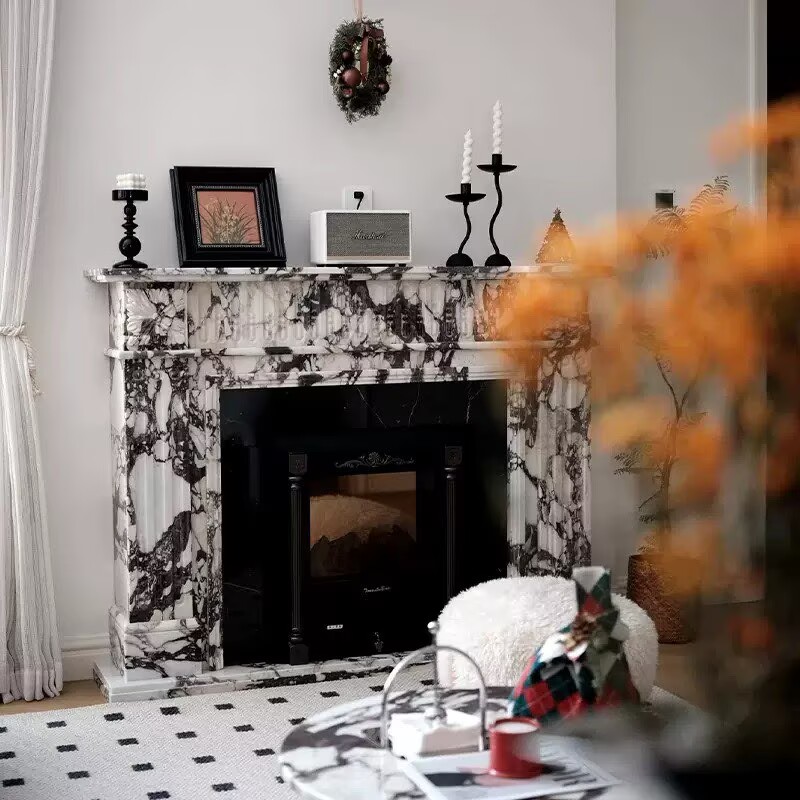 marble fireplace assembly