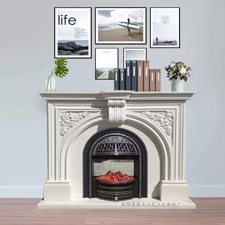marble fireplace mantel installation.
