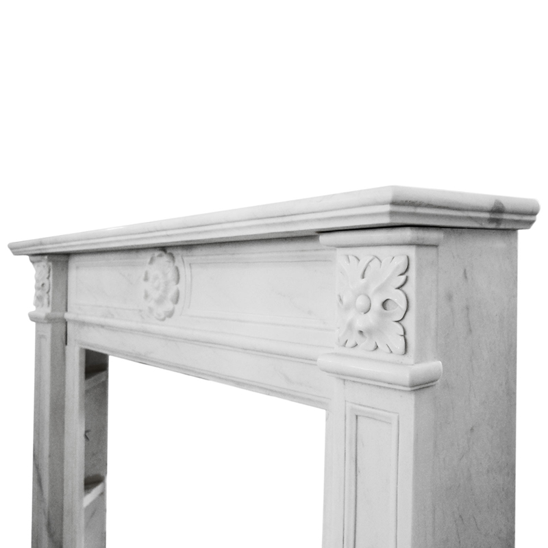 traditional marble fireplace mantel