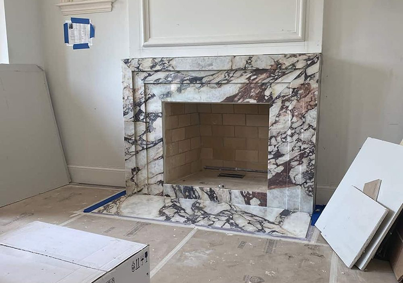 modern marble fireplace surround installation