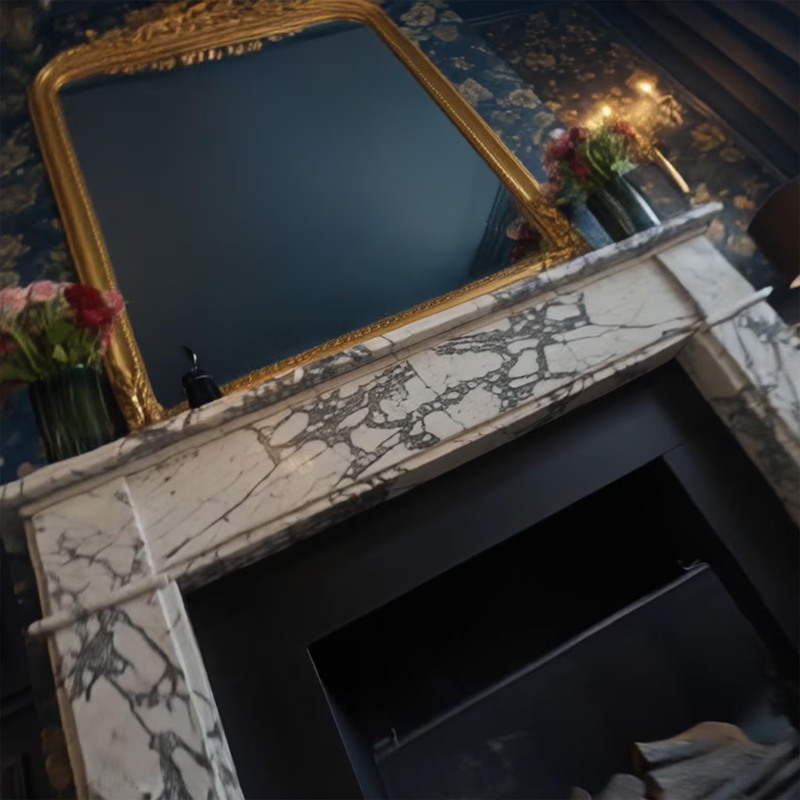 calaccara viola marble fireplace mantel maker