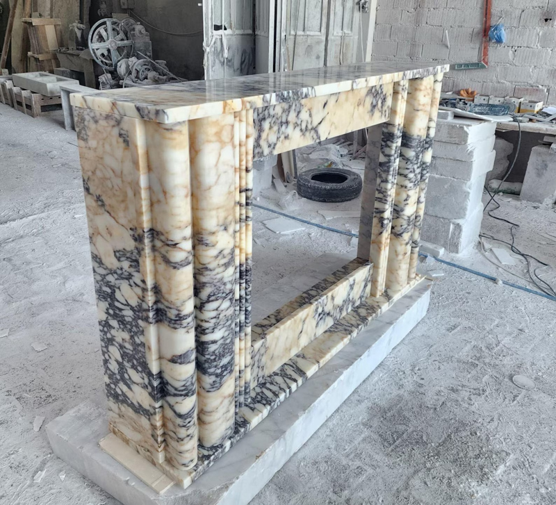marble fireplace mantel calaccata viola marble