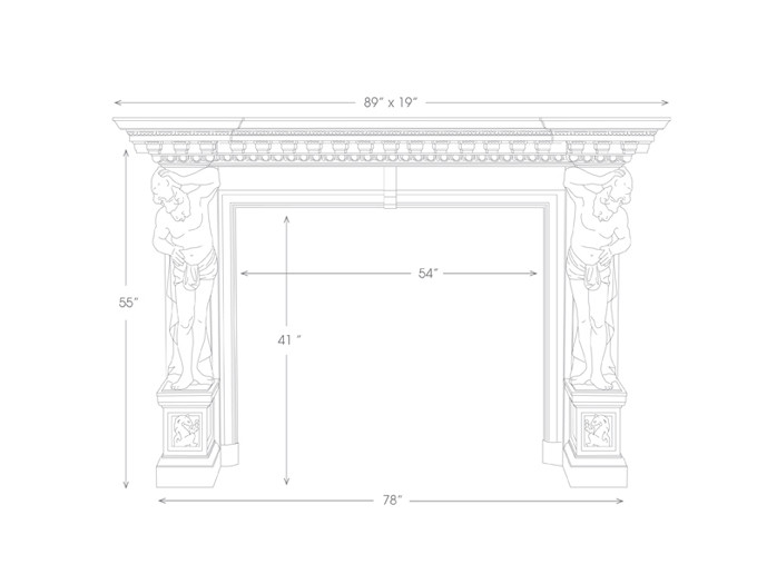 marble fireplace drawing