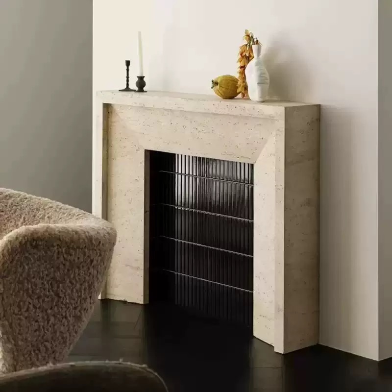 marble fireplace mantel showroom
