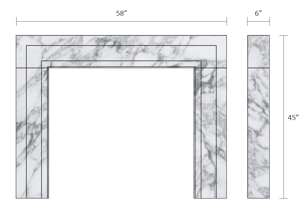 marble fireplace mantel drawing