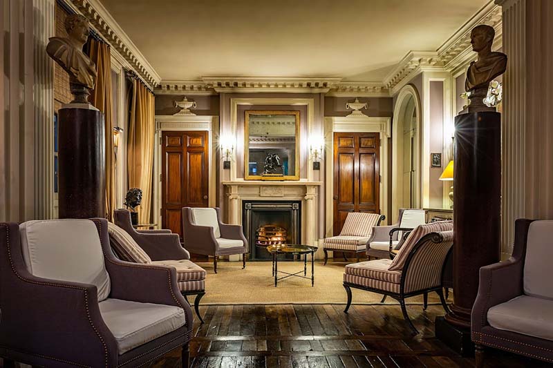 cozy fireplace to welcome guest in hotel