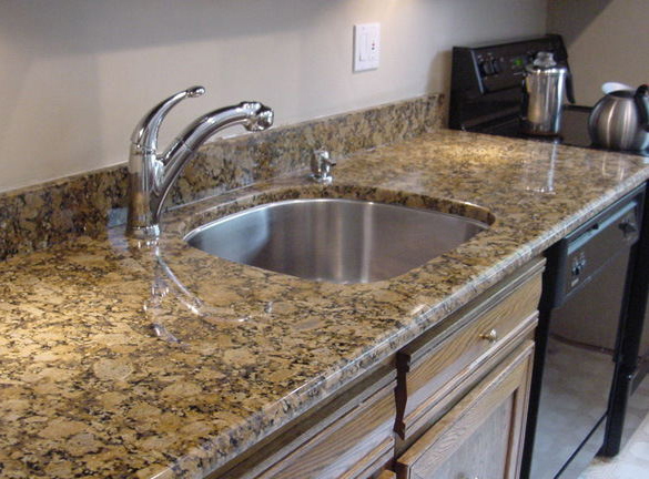 Giallo Fiorito granite kitchen countertop