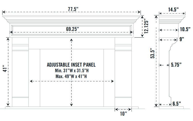 marble fireplace mantel sizes