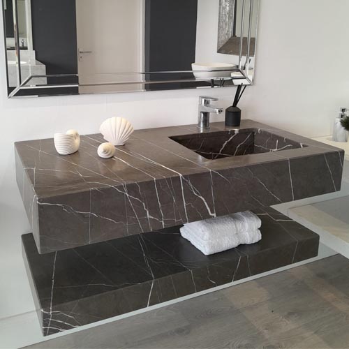 custom size Pietra Grey marble basin