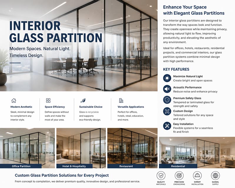 interior glass partition system