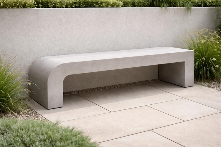 modern GFRC concrete bench