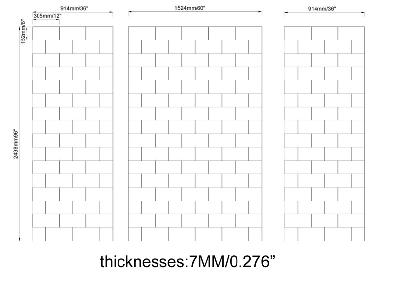ALF13 Cultured Marble Shower Wall Panel Drawing