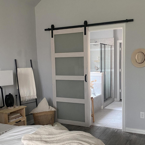 sliding glass bedroom partition
