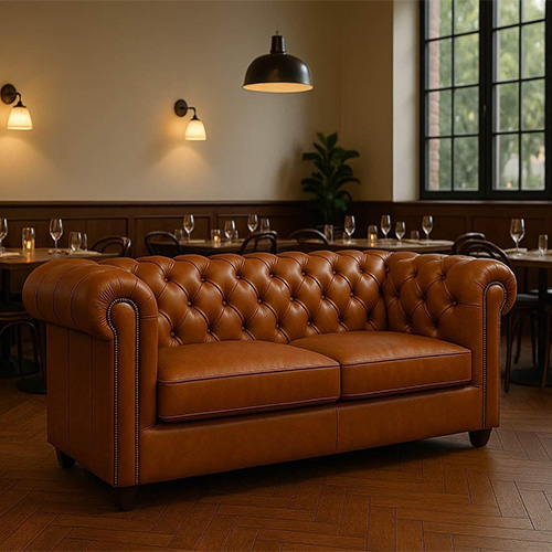 commercial PU leather Chesterfield sofa