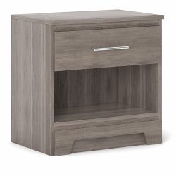 NSW 1 drawer nightstand with protective front kick plate