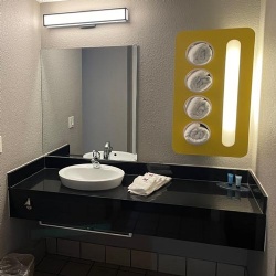 Absolute Black Granite Bathroom Vanities for Motel 6 G6 Hospitality