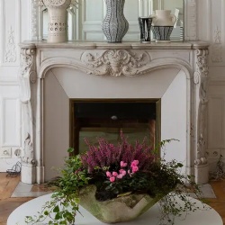 Antique french style marble fireplace for apartment