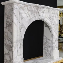 Arched Fireplace Mantel in Marble Calacatta Gold