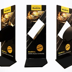Auto Shop Display Fixtures with Logo Printing for Automotive Brands
