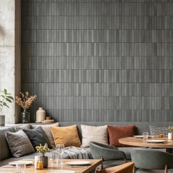 Basalt Grey Stone Mosaic Tiles for Restaurant Wall Panel