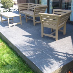 Basalt black stone flooring tiles