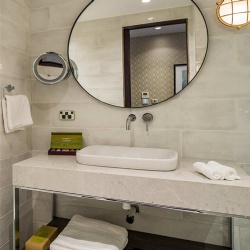 Bath Vanities Consists of Metal Base and Lavatory Marble Countertop