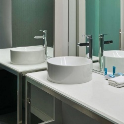 Bathroom Vanity Combo with Crystallized Glass Countertop in Aloft Hotel