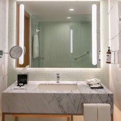 Bathroom marble vanities with lighting vanity mirror