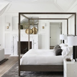 Bedroom marble fireplace