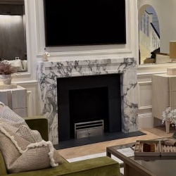 Bespoke marble fireplace mantel for Chelsea apartment renovation project
