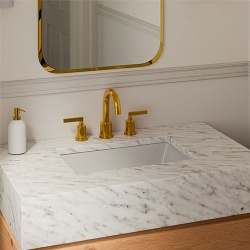 Bianco Carrara Marble Bathroom Vanities with Ceramic Sink
