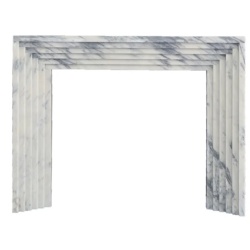 Calacatta Viola Marble Art Deco Fireplace Mantel Polished