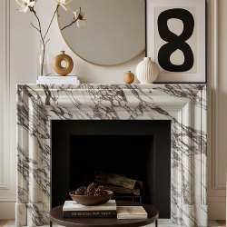 Calacatta Viola Marble Fireplace