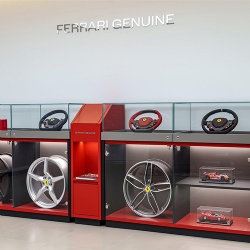 Car dealership accessory display cabinets