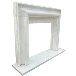 Carrara White Marble Hand-carved Fireplace Mantel Polished